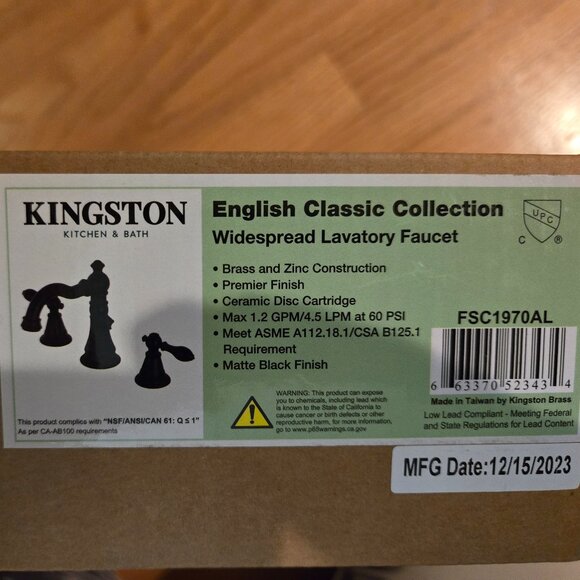 Matt Black Kingston Brass English Classic Bathroom Faucet - Picture 4 of 5